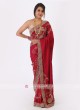 Satin Silk Maroon Color Saree